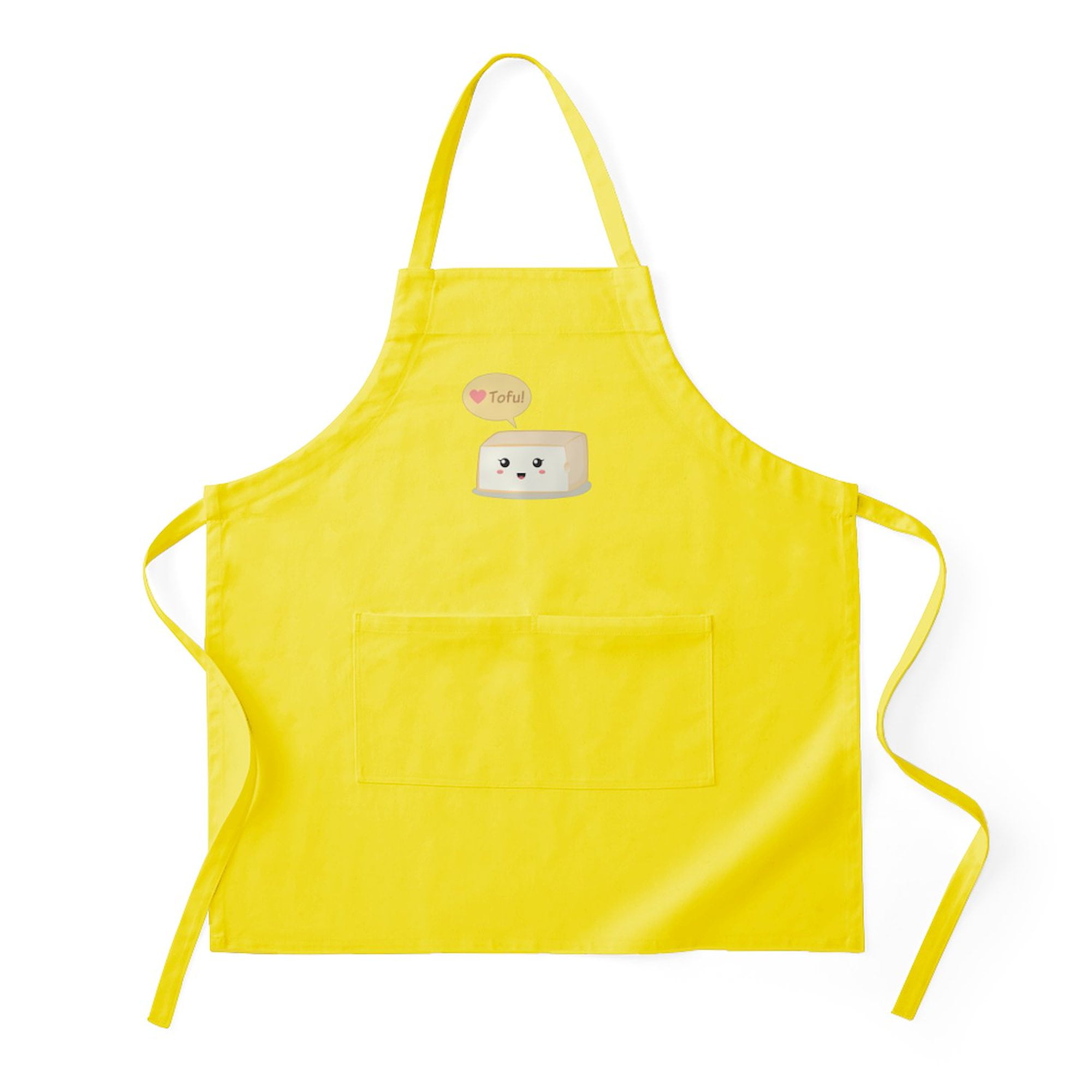CafePress - Kawaii Tofu Asking People To Love Tofu - Kitchen Apron with Pockets, Grilling Apron, Baking Apron