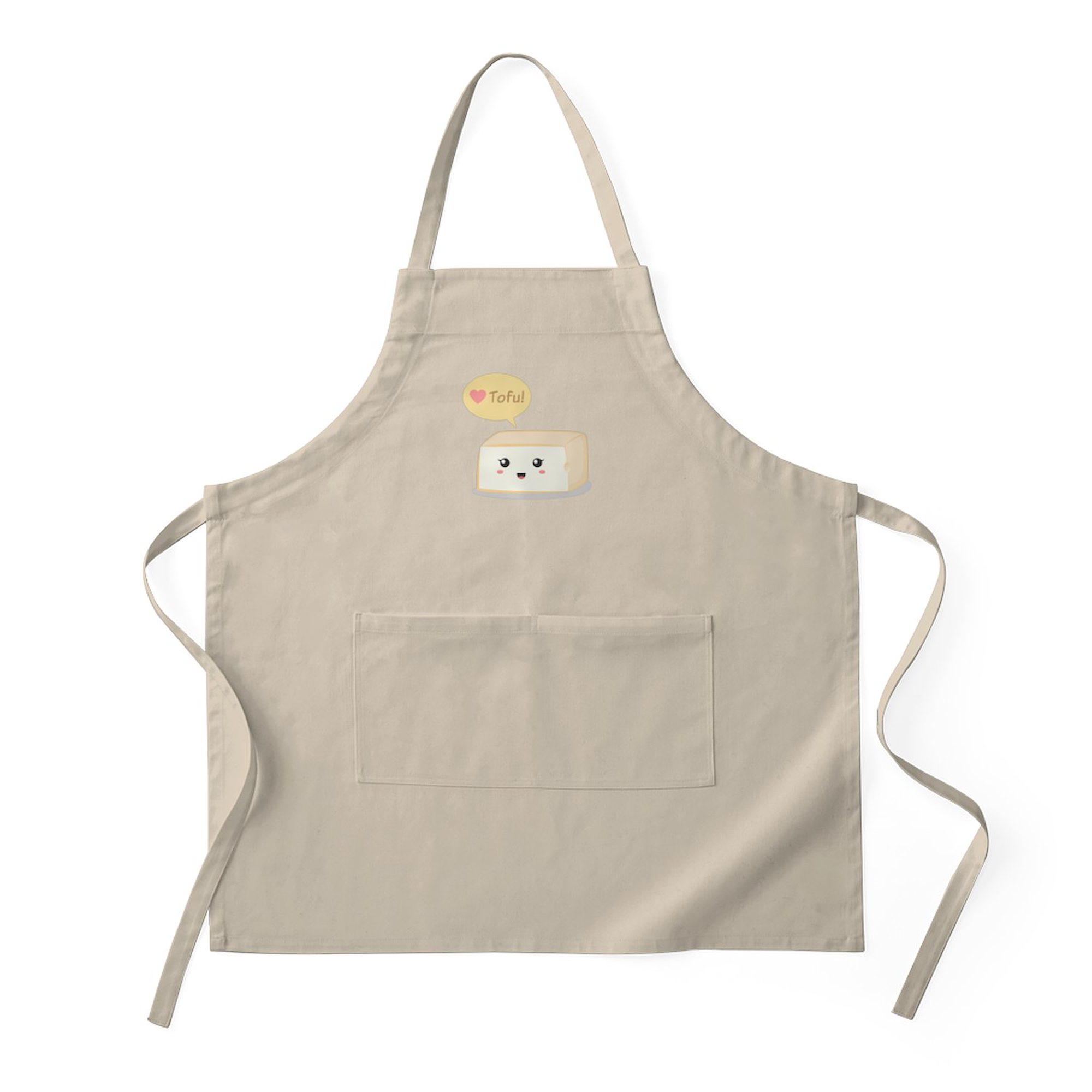 CafePress - Kawaii Tofu Asking People To Love Tofu - Kitchen Apron with Pockets, Grilling Apron, Baking Apron