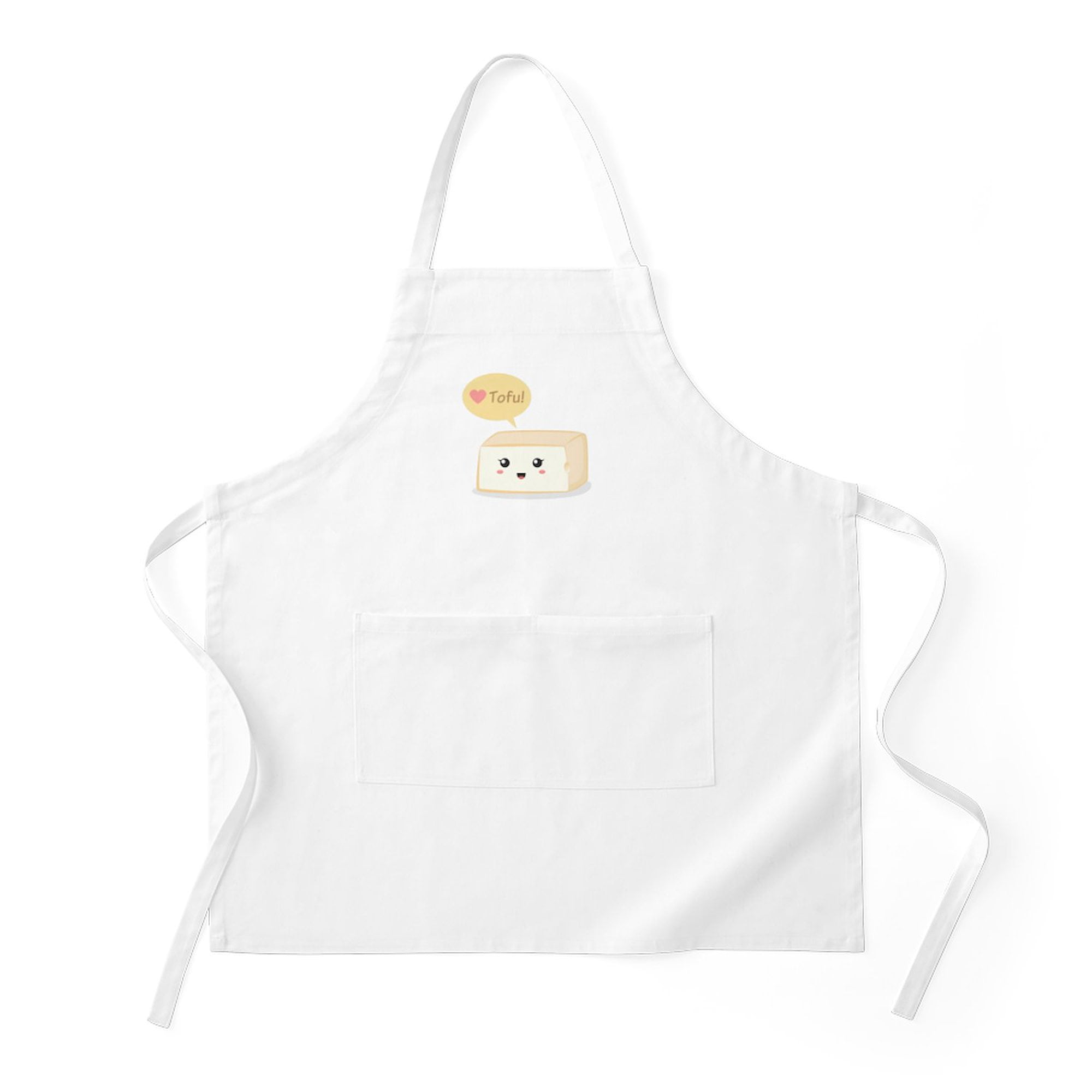 CafePress - Kawaii Tofu Asking People To Love Tofu - Kitchen Apron with Pockets, Grilling Apron, Baking Apron