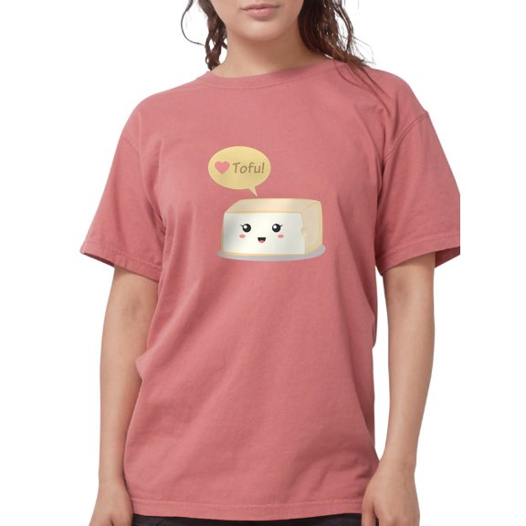 CafePress - Kawaii Tofu Asking People To Love Tofu T Shirt - Womens Comfort Colors® Shirt