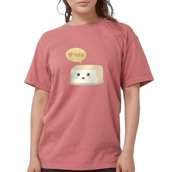 CafePress - Kawaii Tofu Asking People To Love Tofu T Shirt - Womens Comfort Colors® Shirt