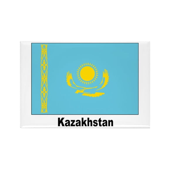 CafePress - Kazakhstan Flag - Rectangle Magnet, 2"x3" Refrigerator Magnet