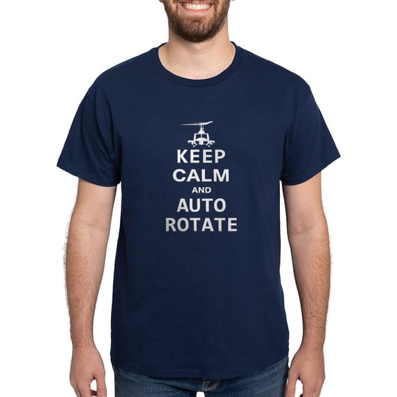 CafePress - Keep Calm And Auto Rotate T Shirt (Dark) - Men's Classic Graphic Cotton T-Shirt