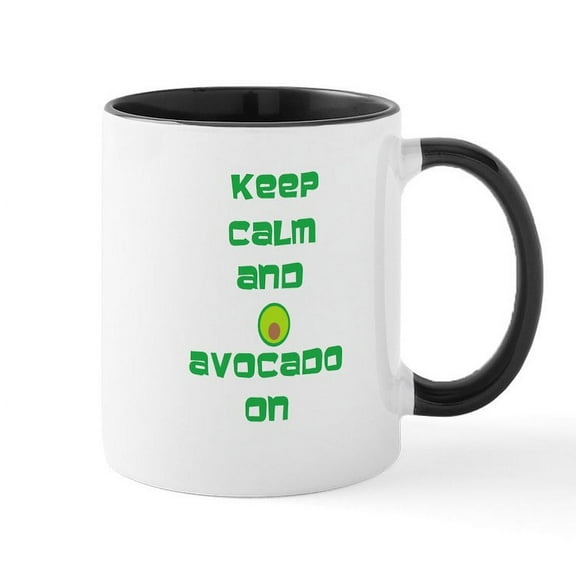 CafePress - Keep Calm And Avocado On Mug - 11 oz Ceramic Mug - Novelty Coffee Tea Cup
