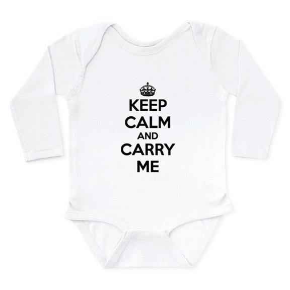 CafePress - Keep Calm And Carry Me Body Suit - Long Sleeve Cotton Baby Bodysuit