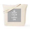 thumbnail image 1 of CafePress - Keep Calm And Carry On Grey Tote Bag - Unisex Canvas Tote Bag, Beige, 1-Piece, 1 of 7