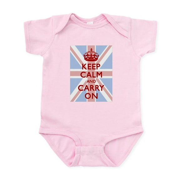 CafePress - Keep Calm And Carry On (Light Union Jack) Body Sui - Baby Light Bodysuit, Size Newborn - 24 Months