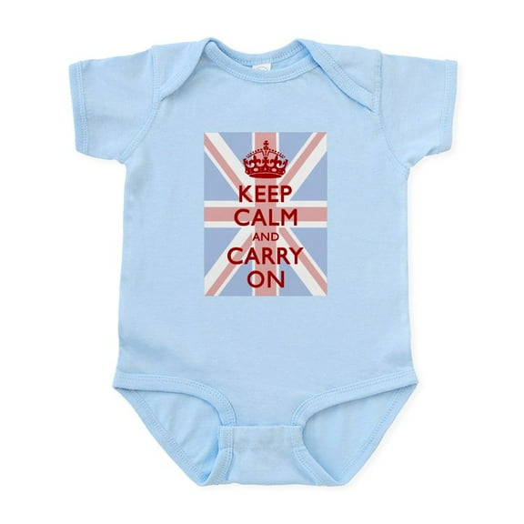 CafePress - Keep Calm And Carry On (Light Union Jack) Body Sui - Baby Light Bodysuit, Size Newborn - 24 Months