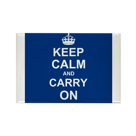 CafePress - Keep Calm And Carry On Navy Blue Magnets - Rectangle Magnet, 2"x3" Refrigerator Magnet