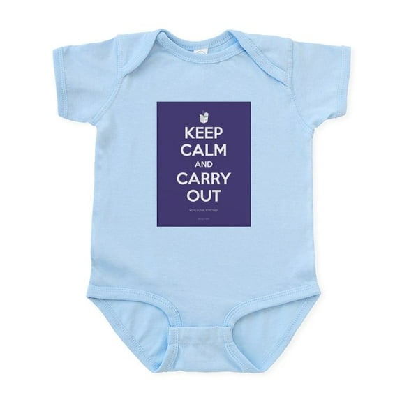 CafePress - Keep Calm And Carry Out Body Suit - Baby Light Bodysuit, Size Newborn - 24 Months
