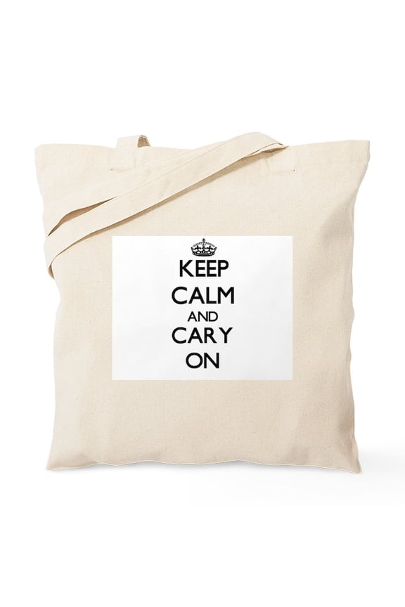 - Keep Calm And Cary ON Tote Bag - Unisex Canvas Tote Bag, Beige, 1-Piece