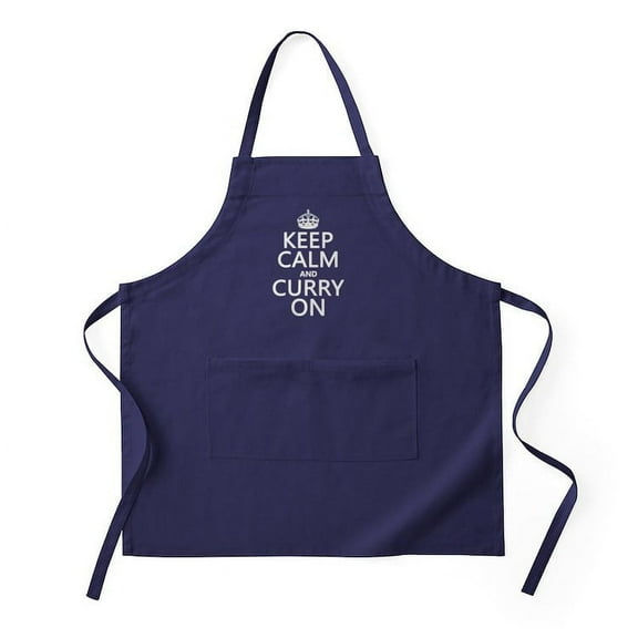 CafePress - Keep Calm And Curry On Apron (Dark) - Kitchen Apron with Pockets, Grilling Apron, Baking Apron
