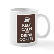 CafePress - Keep Calm And Drink Coffee Mugs - 11 oz Ceramic Mug - Novelty Coffee Tea Cup