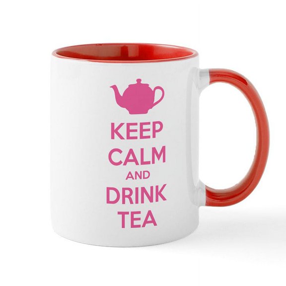 CafePress - Keep Calm And Drink Tea Mug - 11 oz Ceramic Mug - Novelty Coffee Tea Cup