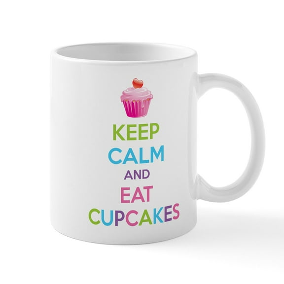CafePress - Keep Calm And Eat Cupcakes Mug - 11 oz Ceramic Mug - Novelty Coffee Tea Cup