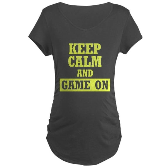 CafePress - Keep Calm And Game On Maternity Dark T Shirt - Maternity Dark T-Shirt