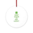 thumbnail image 1 of CafePress - Keep Calm And Get Lucky -  Round Wood Ornament 4", 1 of 2