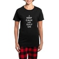 thumbnail image 1 of CafePress - Keep Calm And Golf On Pajamas - Women's Short Sleeve Print T-Shirt and Pants Dark Cotton Pajama Set, 1 of 7