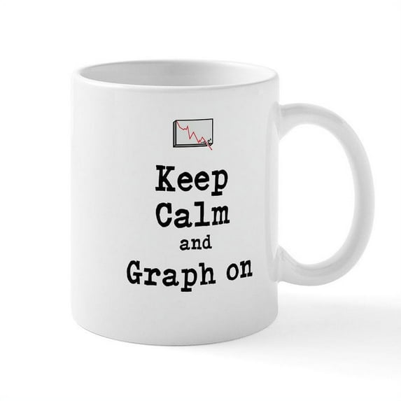 CafePress - Keep Calm And Graph On Mugs - 11 oz Ceramic Mug - Novelty Coffee Tea Cup