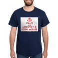 thumbnail image 1 of CafePress - Keep Calm And Listen To The Social Worker Men's Va - Men's Classic Graphic Cotton T-Shirt, 1 of 4