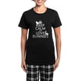 thumbnail image 1 of CafePress - Keep Calm And Love Bunnies Pajamas - Women's Short Sleeve Print T-Shirt and Pants Dark Cotton Pajama Set, 1 of 7