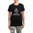 thumbnail image 1 of CafePress - Keep Calm And Love Pigs Pajamas - Women's Short Sleeve Print T-Shirt and Pants Dark Cotton Pajama Set, 1 of 7