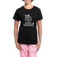 thumbnail image 1 of CafePress - Keep Calm And Love Puffins Pajamas - Women's Short Sleeve Print T-Shirt and Pants Dark Cotton Pajama Set, 1 of 7