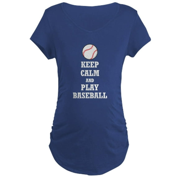 CafePress - Keep Calm And Play Baseball Maternity Dark T Shirt - Maternity Dark T-Shirt