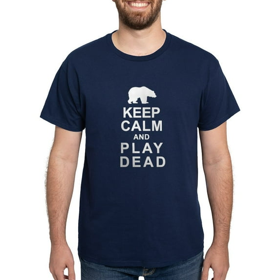 CafePress - Keep Calm And Play Dead Dark T Shirt - Men's Classic Graphic Cotton T-Shirt