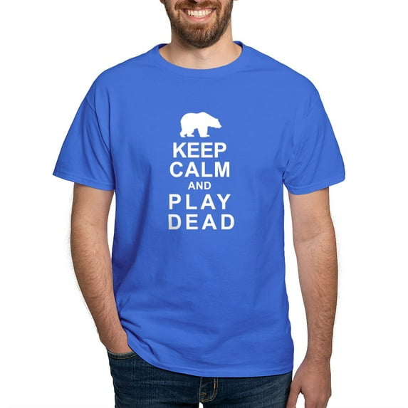 CafePress - Keep Calm And Play Dead Dark T Shirt - Men's Classic Graphic Cotton T-Shirt