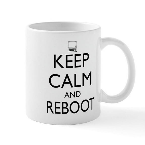 CafePress - Keep Calm And Reboot Mugs - 11 oz Ceramic Mug - Novelty Coffee Tea Cup