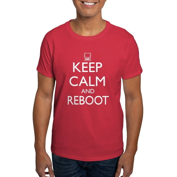 CafePress - Keep Calm And Reboot T Shirt - Men's Classic Graphic Cotton T-Shirt