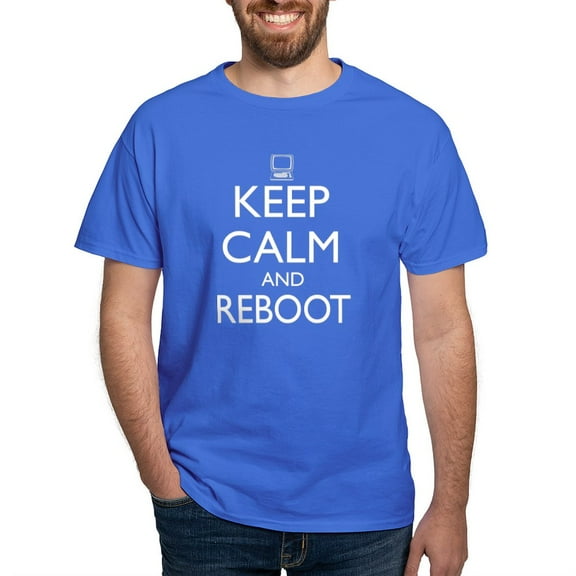 CafePress - Keep Calm And Reboot T Shirt - Men's Classic Graphic Cotton T-Shirt
