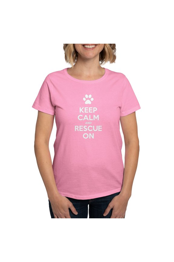 - Keep Calm And Rescue On Animal Rescue T Shirt - Women's Traditional Fit Dark T-Shirt
