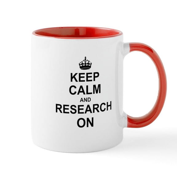 CafePress - Keep Calm And Research On Mugs - 11 oz Ceramic Mug - Novelty Coffee Tea Cup
