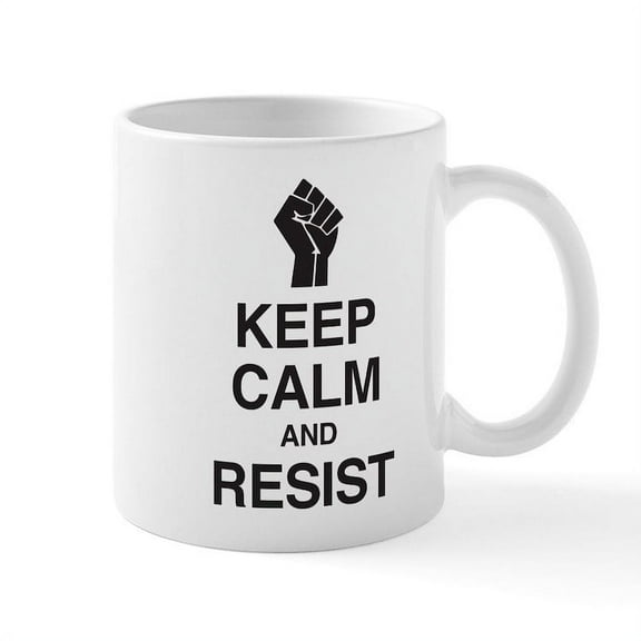 CafePress - Keep Calm And Resist Mugs - 11 oz Ceramic Mug - Novelty Coffee Tea Cup