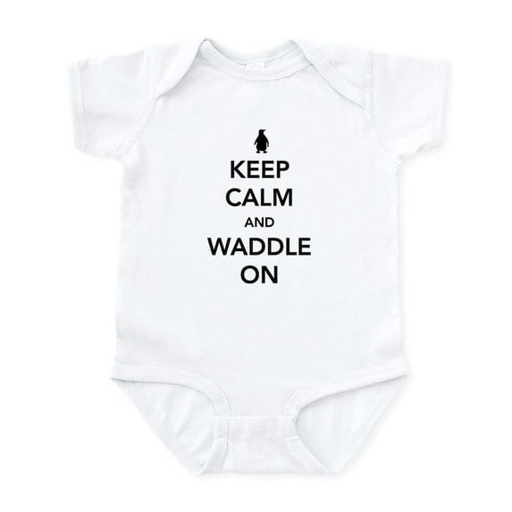 CafePress - Keep Calm And Waddle On Body Suit - Baby Light Bodysuit, Size Newborn - 24 Months
