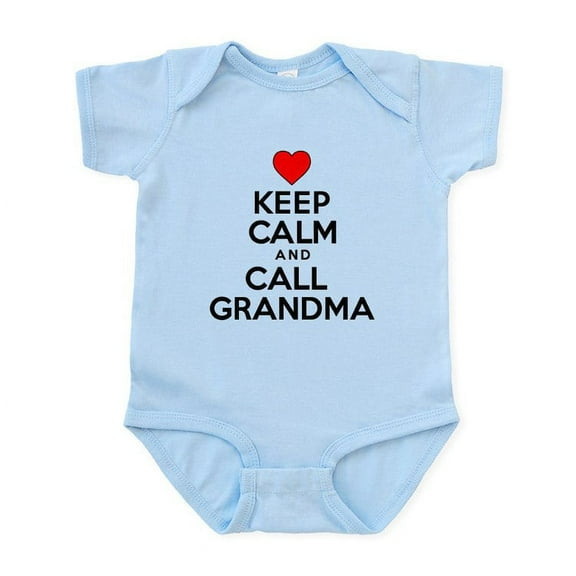 CafePress Keep Calm Call Grandma Bodysuit Newborn, Baby Light Bodysuit, Sky Blue, Newborn-24 Months