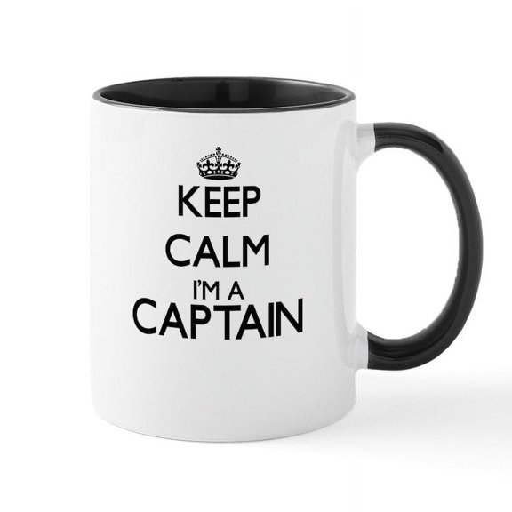 CafePress - Keep Calm I'm A Captain Mugs - 11 oz Ceramic Mug - Novelty Coffee Tea Cup