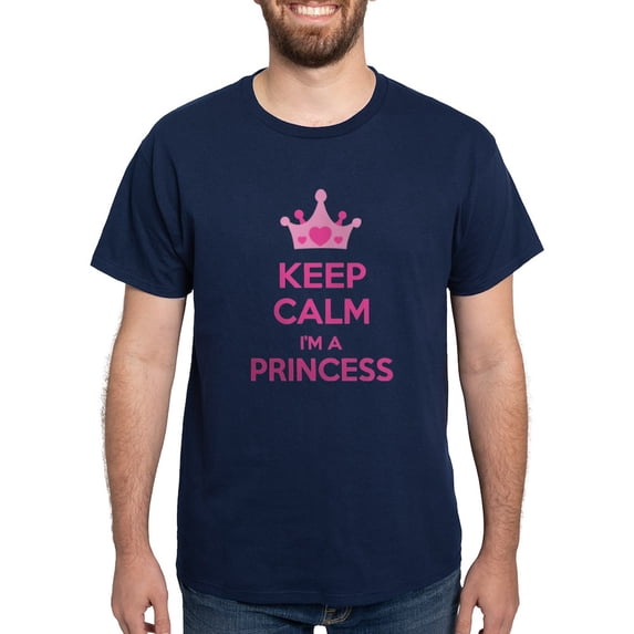 CafePress - Keep Calm I'm A Princess Dark T Shirt - Men's Classic Graphic Cotton T-Shirt