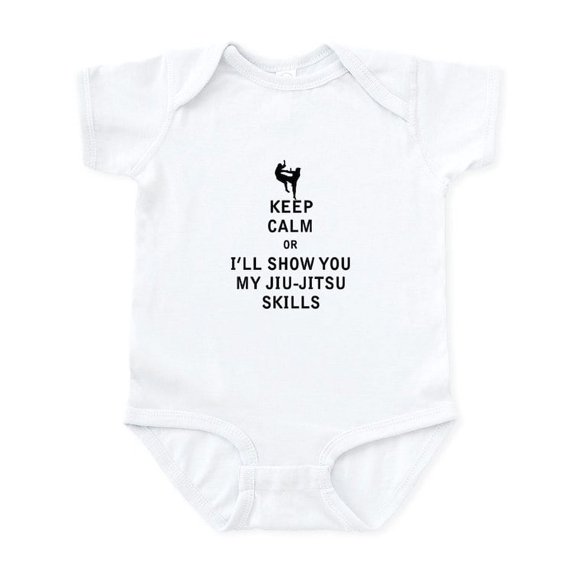 CafePress - Keep Calm Or I'll Show You My Jiu Jitsu Skills Bod - Baby Light Bodysuit, Size Newborn - 24 Months