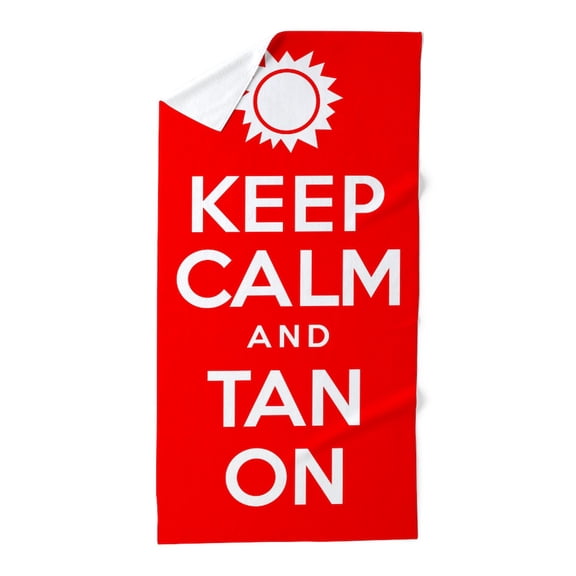 CafePress - Keep Calm Tan On - Large Beach Towel, Soft 30"x60" Towel with Unique Design