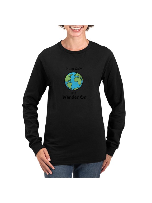 - Keep Calm, Wander On Long Sleeve T Shirt - Women's Long Sleeve Graphic Tee Casual Fit