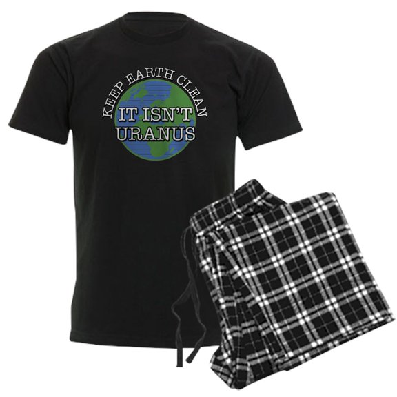 CafePress - Keep Earth Clean Men's Dark Pajamas - Men's Dark Loose Fit Cotton Pajama Set