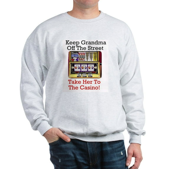 CafePress - Keep Grandma Off The Street Casino Slot Sweatshirt - Crew Neck Sweatshirt