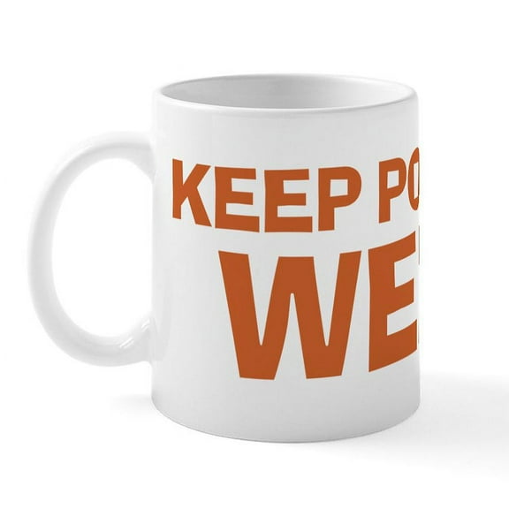 CafePress - Keep Portland Weird Orange Mug - 11 oz Ceramic Mug - Novelty Coffee Tea Cup