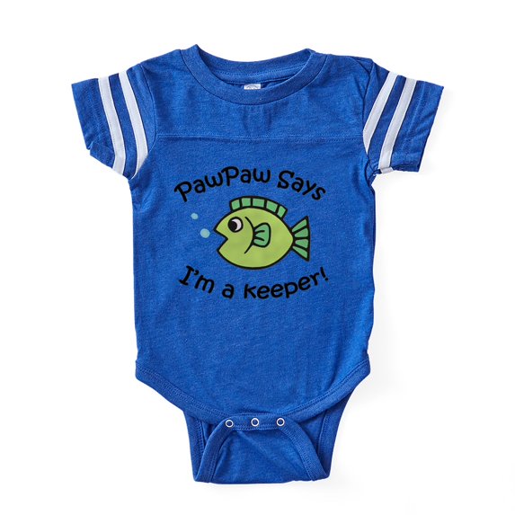 CafePress - Keeperpawpaw - Cute Infant Baby Football Bodysuit