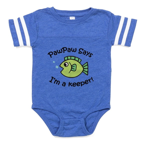 CafePress - Keeperpawpaw - Cute Infant Baby Football Bodysuit