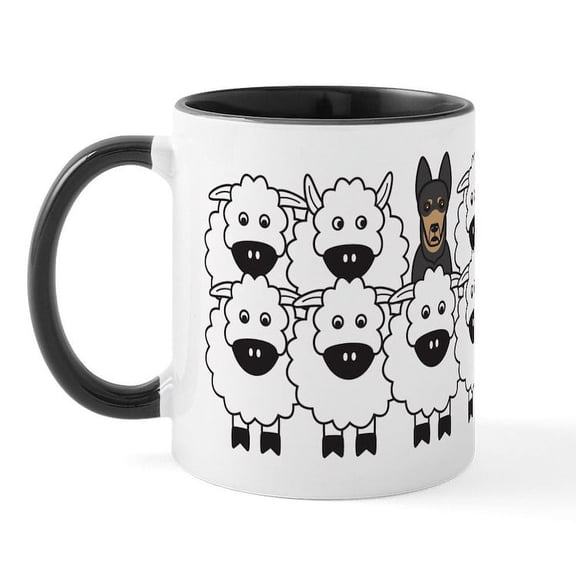 CafePress - Kelpie And Sheep Mug - 11 oz Ceramic Mug - Novelty Coffee Tea Cup