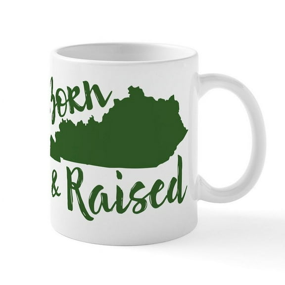 CafePress - Kentucky Born & Raised Mug - 11 oz Ceramic Mug - Novelty Coffee Tea Cup